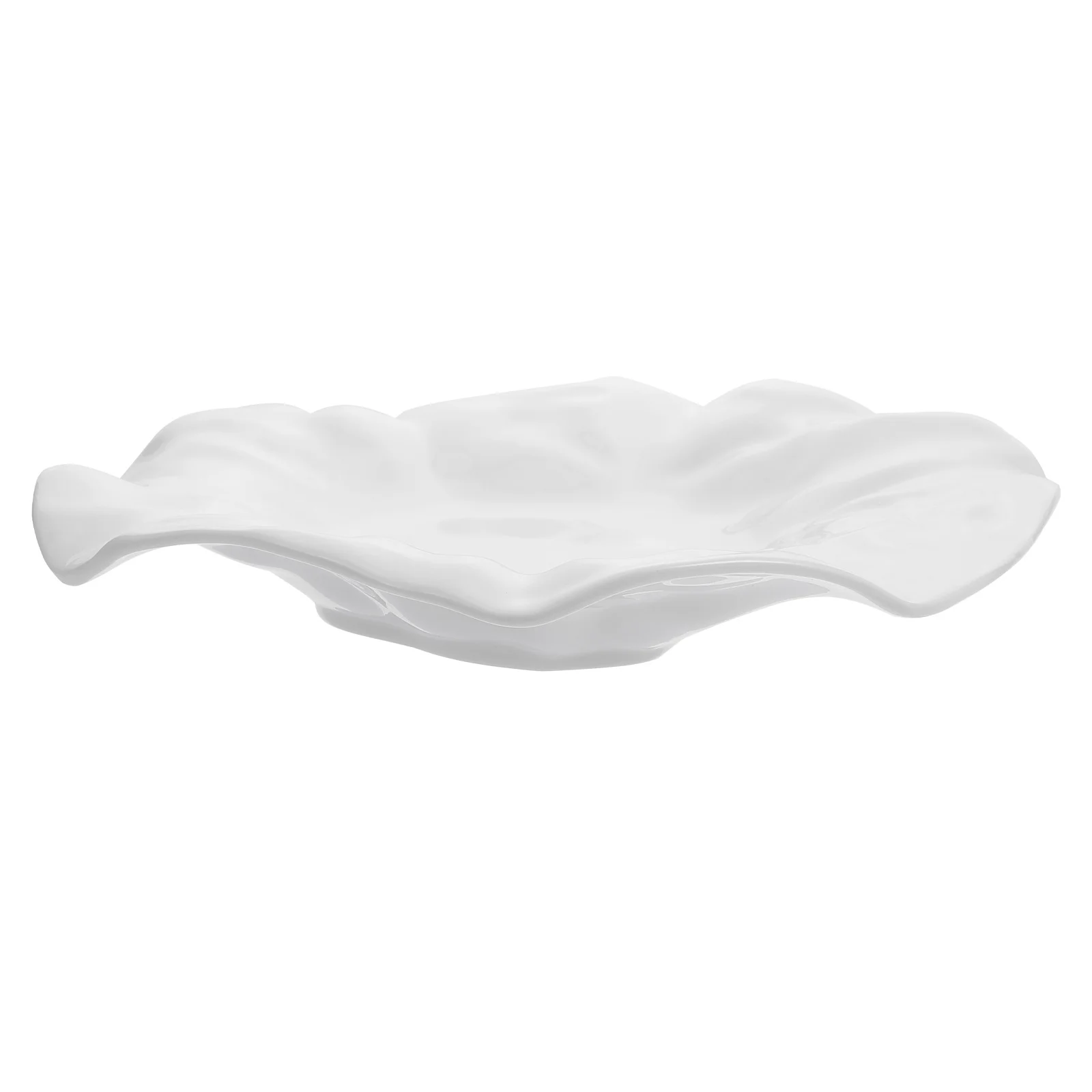 

1 шт. уникальная морщинистая керамическая тарелка неправильной формы, элегантный дизайн, поднос для сервировки еды, домашняя кухня, обеденная тарелка для хранения