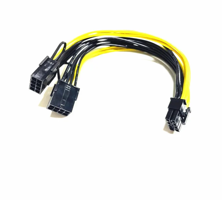 WENJUN 16AWG wire Video Card 8P male to Dual 2-port 8pin Female Power Cable For Nvidia V100 K80 A100 M60 P40 P100 A40 GPU 100pcs