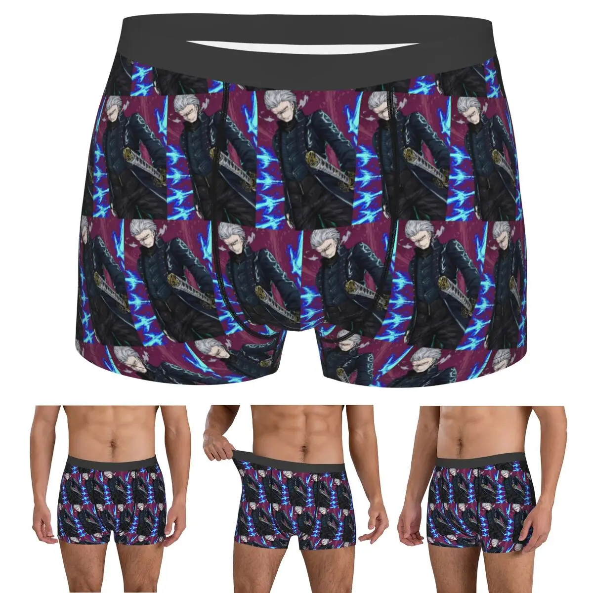 

Boxer Underpants Shorts Vergil From The Devil May Cry Series Panties Men's Breathable Underwear for Homme Man Boyfriend Gifts