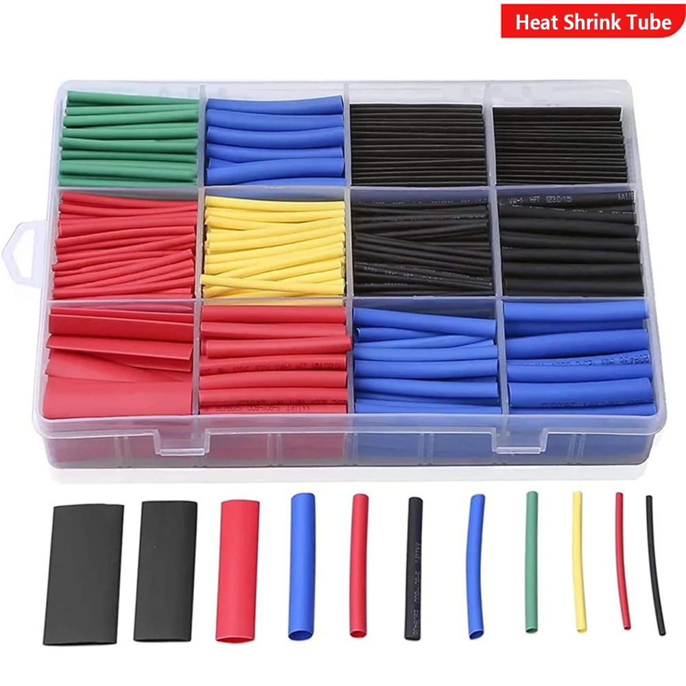 Insulationing Heat Shrink Tube 127/530 PCS Industrial Electrical Wire Insulation Cable Wrap Assortment Electric Heat Shrink Tube