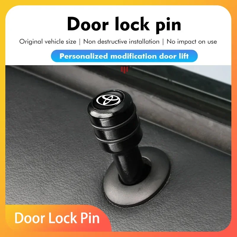 

4Pcs Car Door Lock Knob Alloy Security Insurance Pull Pins For Toyota C-hr Prado Rav4 Yaris Hilux Prius Avensis Corolla Camry
