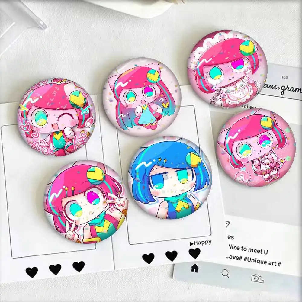 Anime Cute P-Pepoyo-o 25 32 44 58 75mm Badges Personalized Round Brooches Pins Accessory Gift