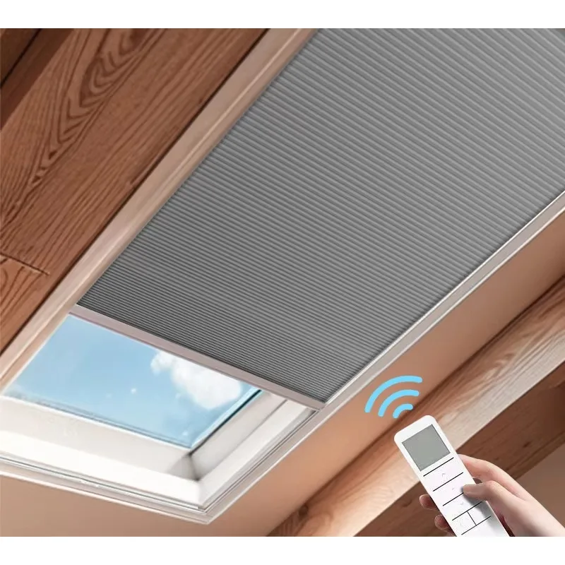 Wholesale Modern Customized Size Roof Window Shade Smart Motorized Skylight Honeycomb Blinds