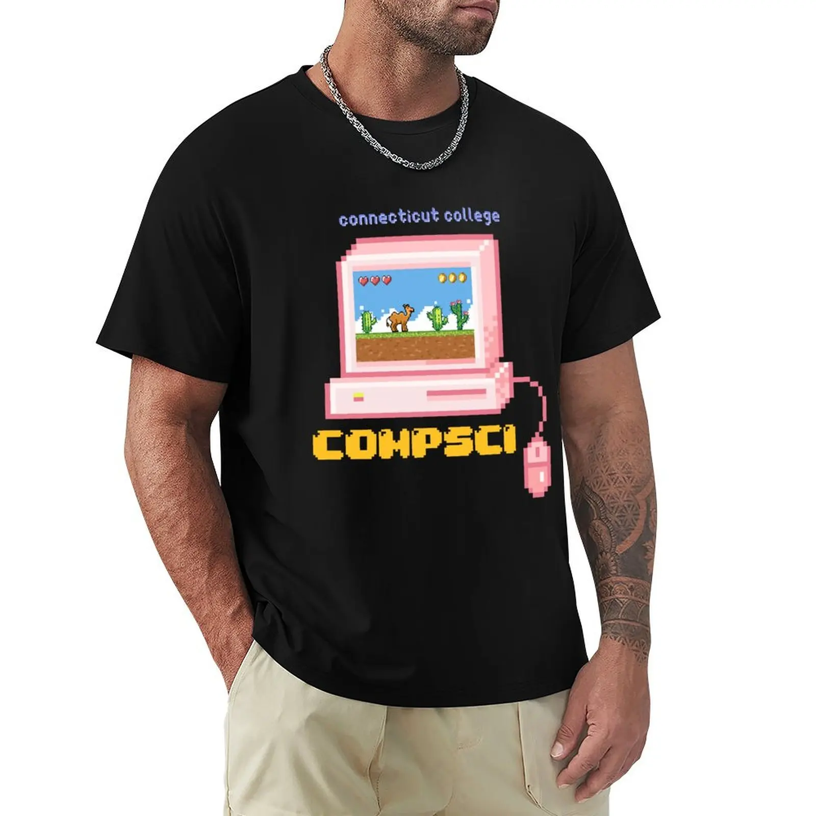 8-bit Pink CCCS Graphic T-Shirt Urban Casual Loose Fit Tee
