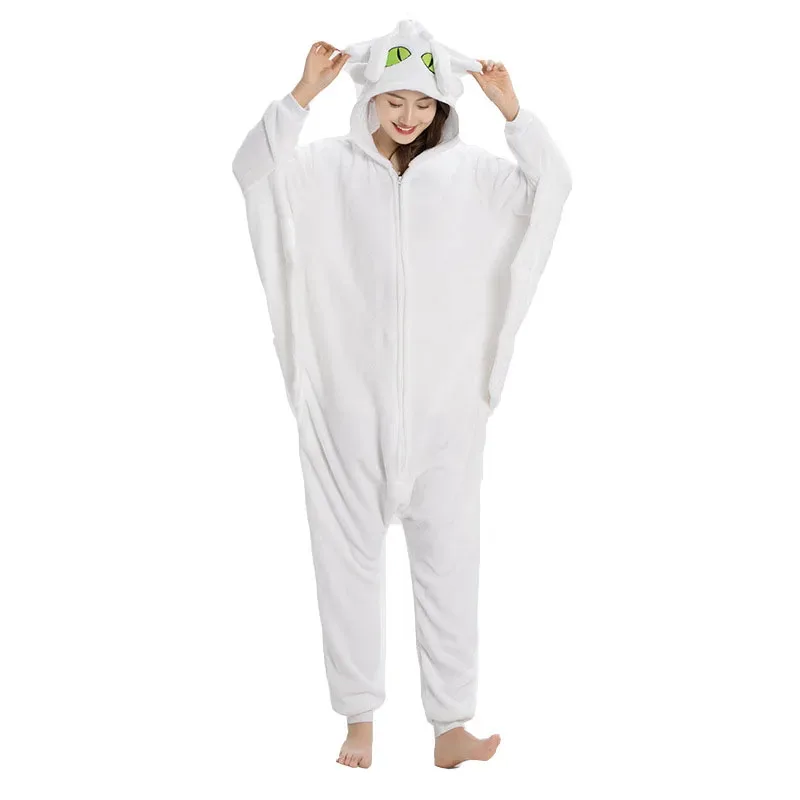 2025 ใหม่ Pijamas Flannel Onesies ผู้หญิง Kigurumi การ์ตูนคอสเพลย์เครื่องแต่งกายสัตว์ชุดนอน Homewear สําหรับฮาโลวีนคริสต์มาส