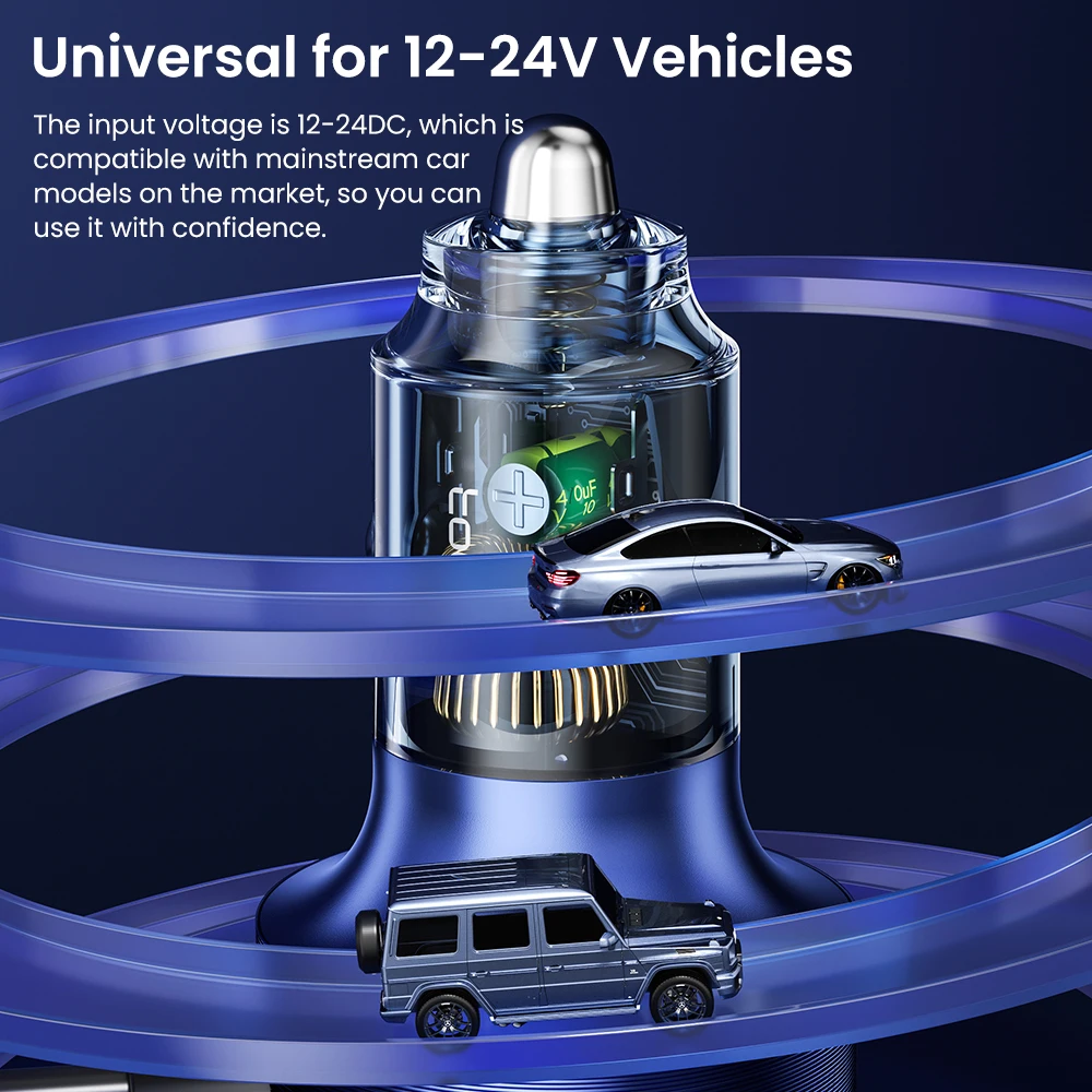 شاحن سيارة tooki-USB مع إضاءة ليد ، كابل من النوع C ، شحن سريع ، 60 واط ، PD ، QC3.0 ، شاومي ، سامسونج ، آيفون 15 برو