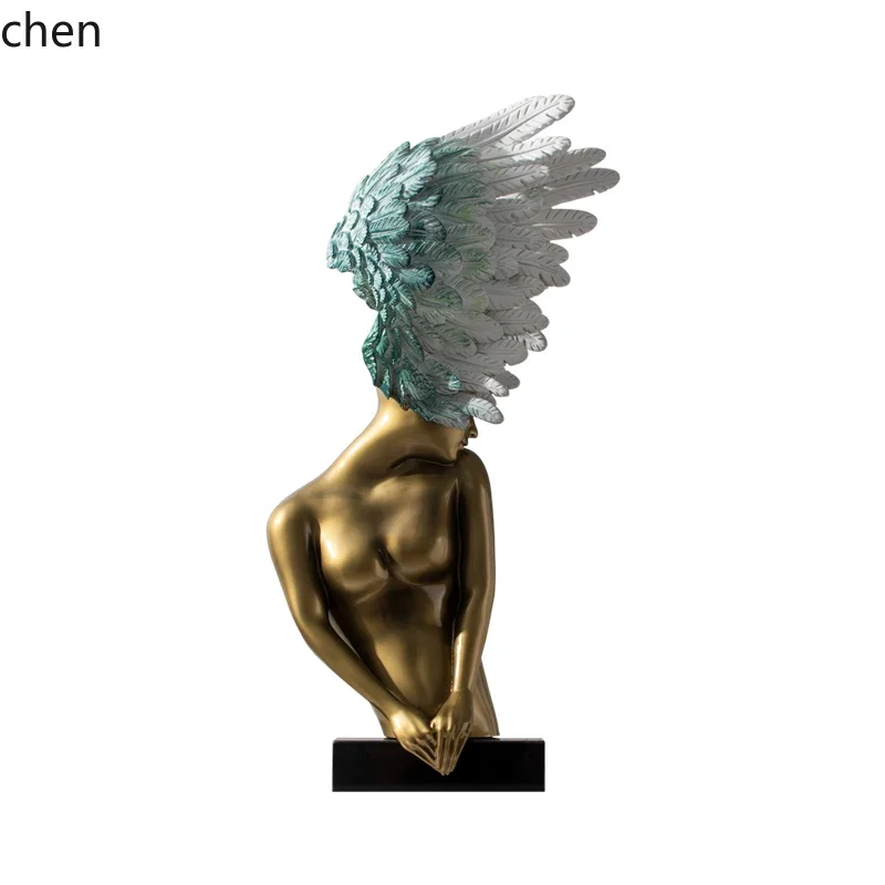 HSN Art Angel Wings Figure Sculpture Ornament Soft Decoration