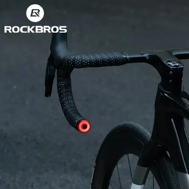 

ROCKBROS Bike End Handlebar Lights IPX6 Bike Rear Light Bike Lamp Intelligent Brake Sensor 5 Modes Safety Night Riding Light
