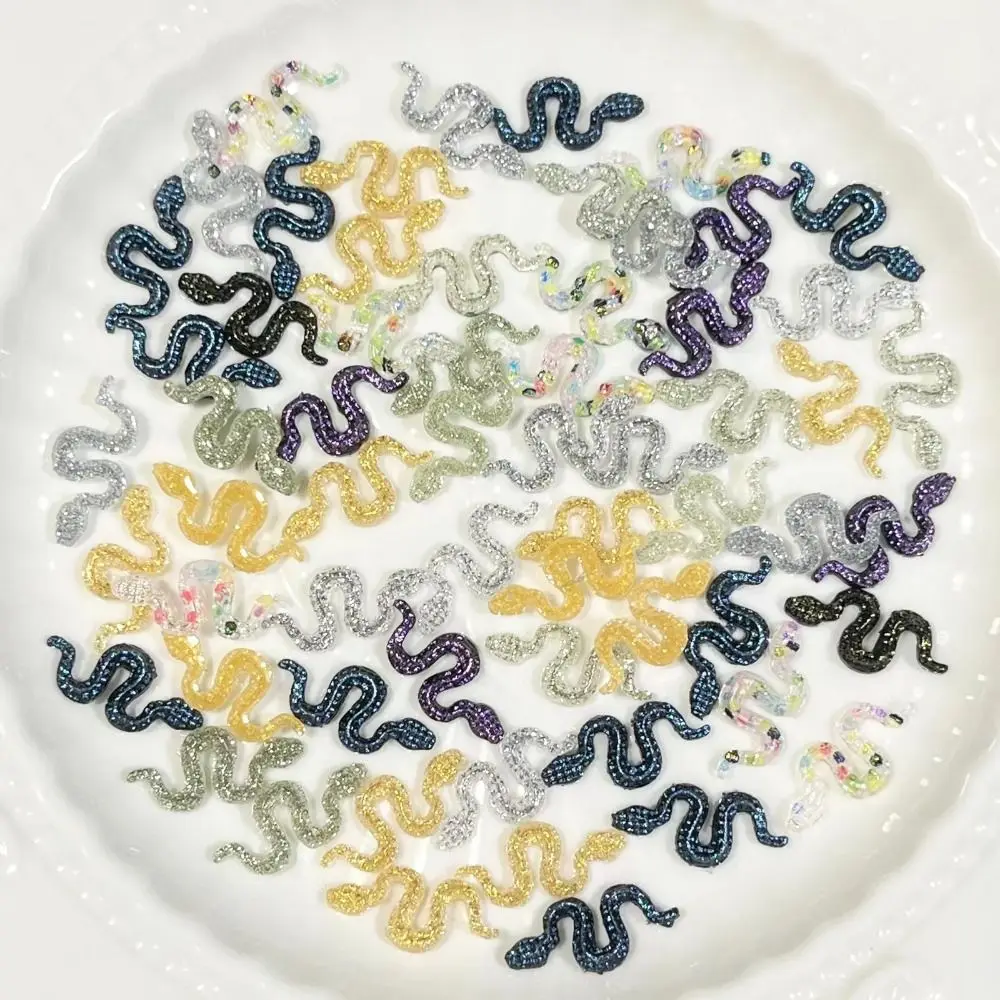 50 قطعة ثلاثية الأبعاد مسمار الفن الديكور البسيطة فلاتباك الأفعى مسمار الفن اكسسوارات موضة محاكاة ثعبان مسمار ملصقات مانيكير #2