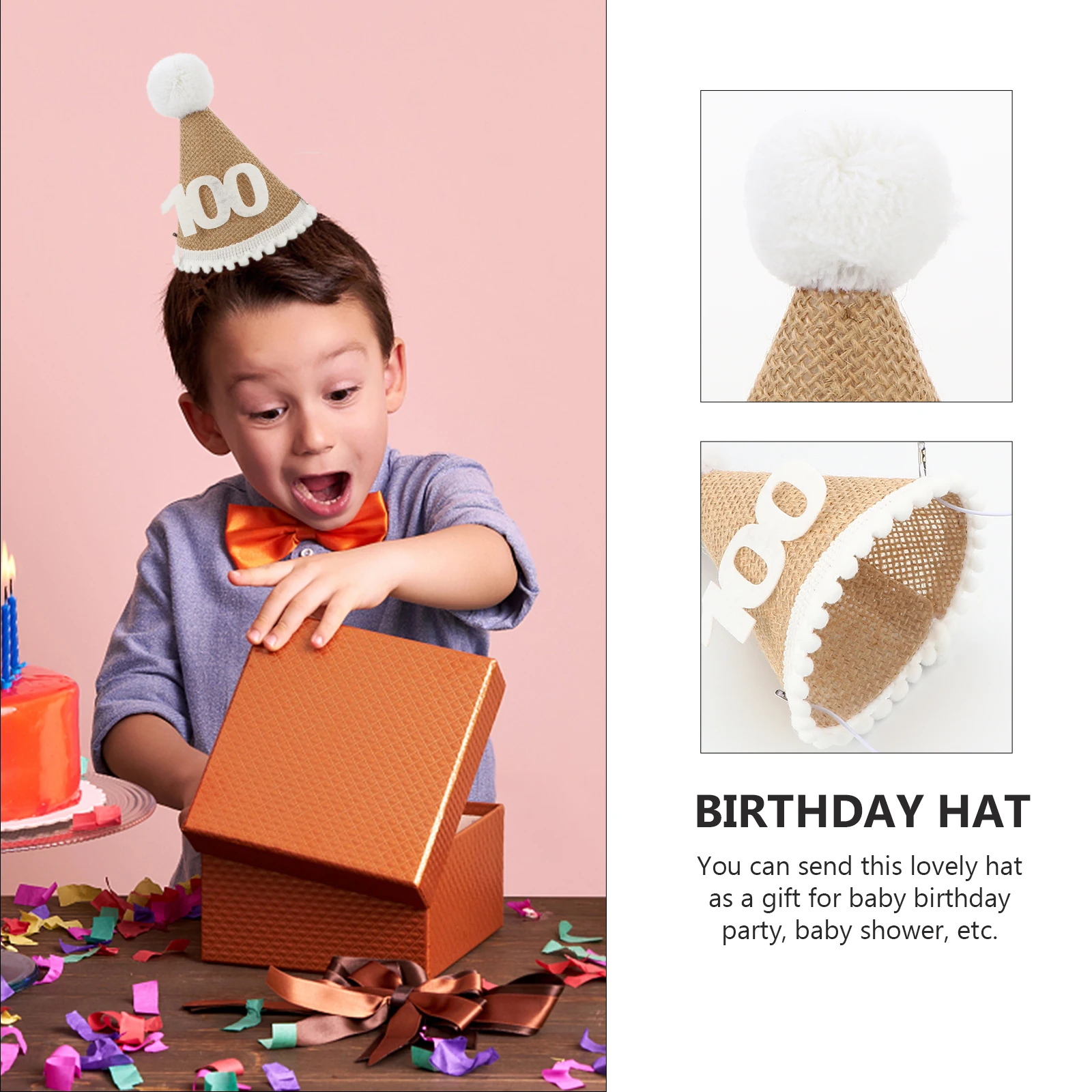 

Hundred-day Party Hat Infant Headwear Toddler Hats Headdress Bonnet Decorations Newborn