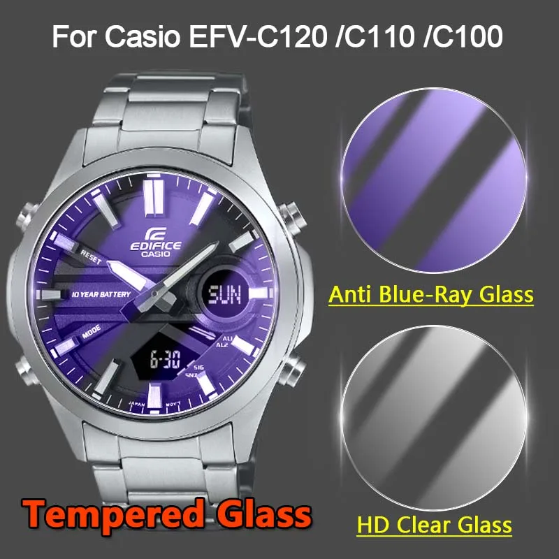 Screen Protector For Casio Edifice EFV-C120 C110 C100 Smart Watch 2.5D 9H Ultra Slim Clear / Anti Blue-Ray Tempered Glass Film