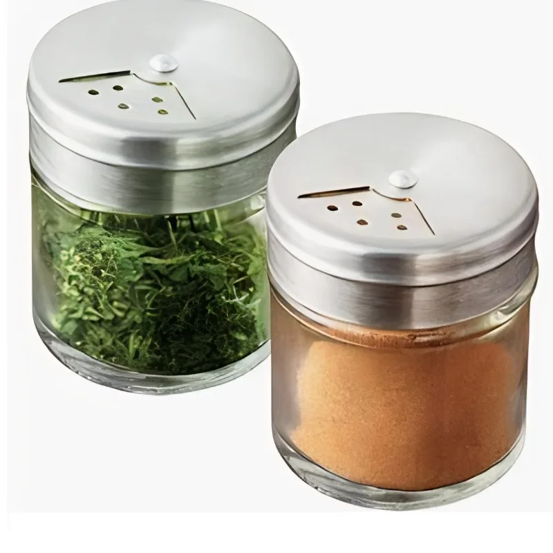 Thickened Clear Glass Storage Jar Household Kitchen, Acacia Wooden Seal Lid Canister for Cereal Dry Fruit Spices