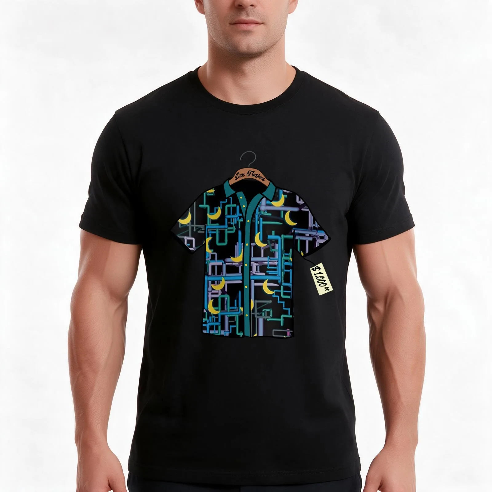 Dan Flashes Complicated T-Shirt, Summer Casual Cotton Tee, Oversized Streetwear Tops, Vintage Graphic Print, Unisex Men Women