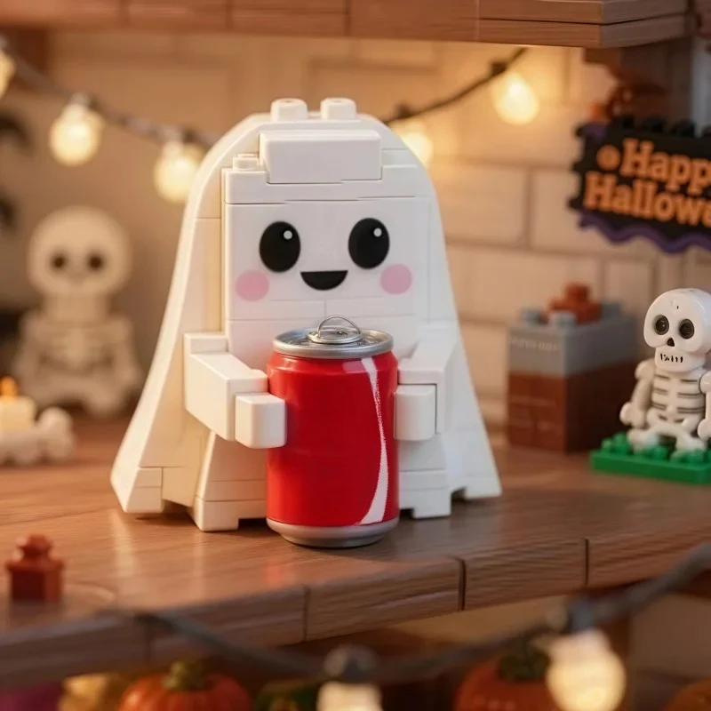 Cross-border Halloween ghost ornament decoration building block toy compatible Lego blind box doll image display building block