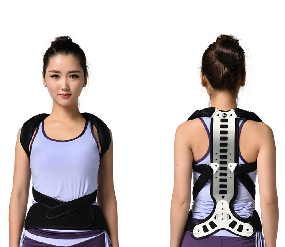 

Metal Adjustable Shoulder Posture Back Corrector Brace Men and Women Clavicle Support and Hunching Back Trainer Pain Relief