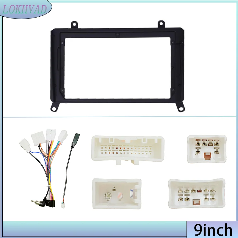 Car Android Radio Navigation Screen 9 Inch Frame For Toyota HiAce Granvia GranAce H300 2019-2022 Fascia Harness Canbus Decoder