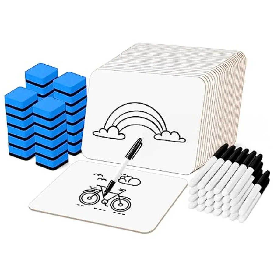 

Dry Erase LapBoards Double Sided 12.5 x 9 Inch Whiteboards with Erasers and Markers Dry Erase Boards for Students Classroom Tea