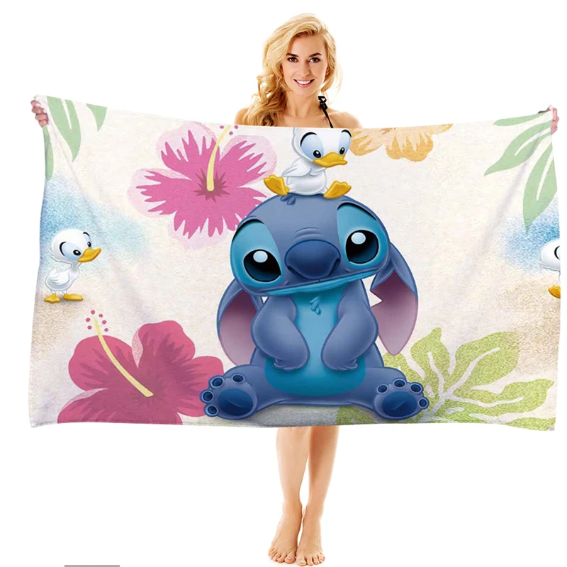 

Cartoon Stitch Bath Towel Sauna Towel Spa Sports Yoga Travel Towel Microfiber Sustainable and Soft Children Teenagers and Adults