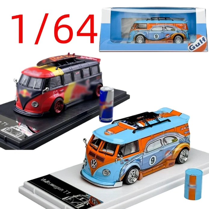 Liberty Diecast 1/64 Maßstab VW T1 Van Automodell Legierung Volkswagen T1 Bus Spielfahrzeug Modell Spielzeug Sammlerstück Ausstellungsstück Originalverpackung