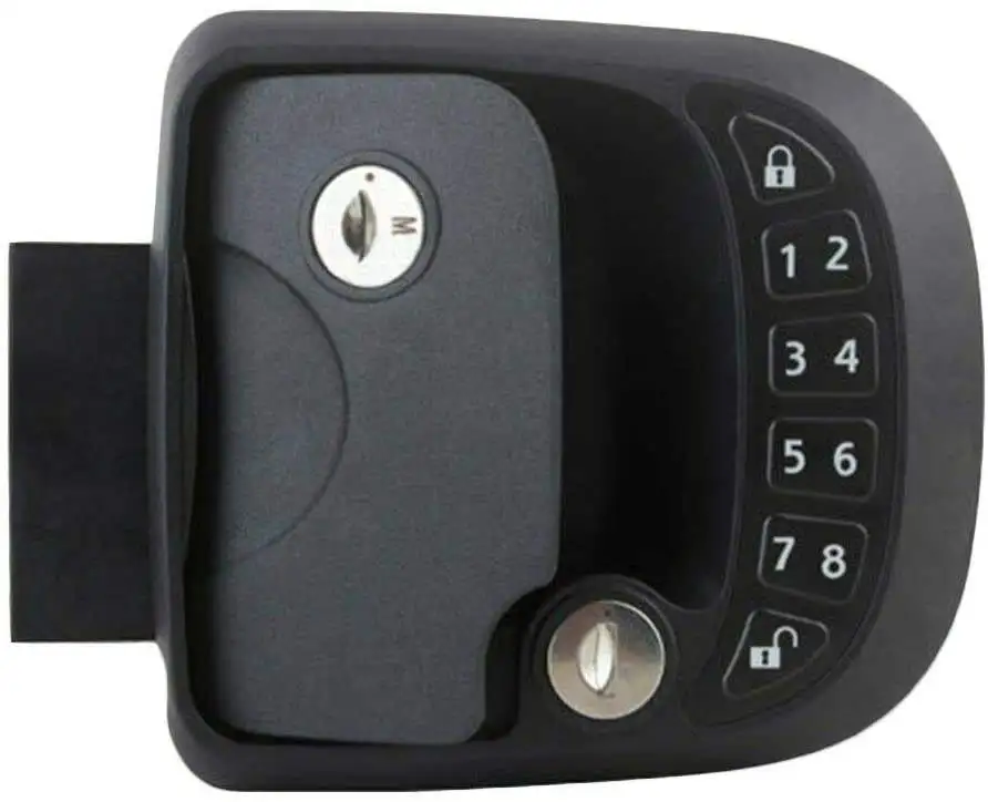 Safety RV Keyless Entry Door Lock - 100% Metal Construction with 2 Fobs, Backlit Keypad & Protective Gasket
