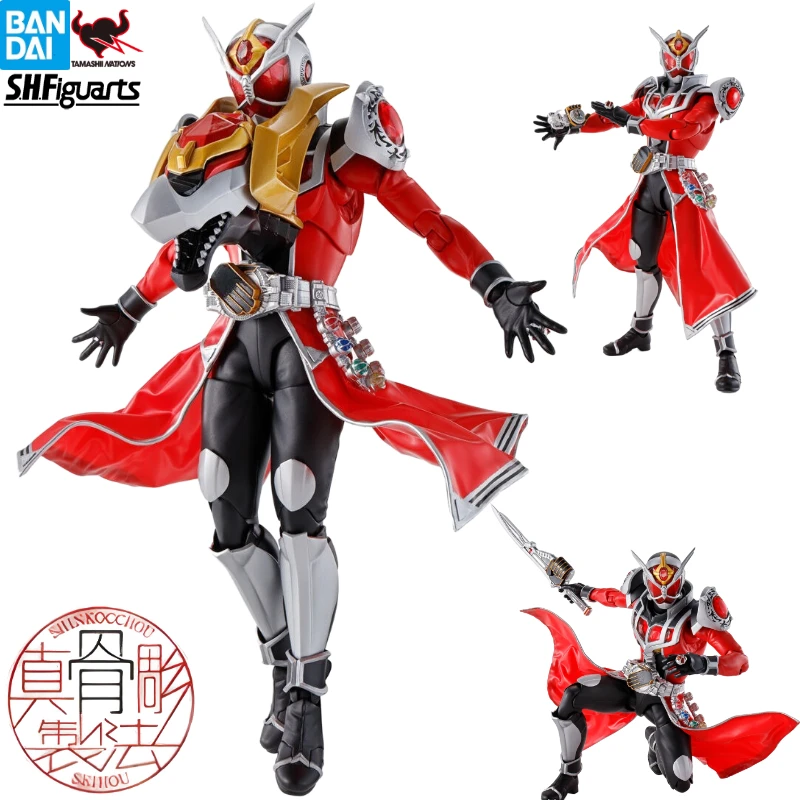 Genuine BANDAI  S.H.Figuarts  Kamen Rider Wizard Flame Dragon Figure Tokusatsu  Decoration Collectible Model Gifts for Kids