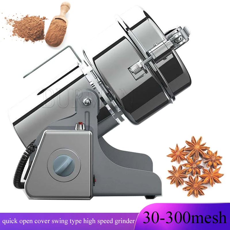 Stainless Steel Grinder Household Electric Grain Mill Ultrafine Grinding Machine Powder Maker