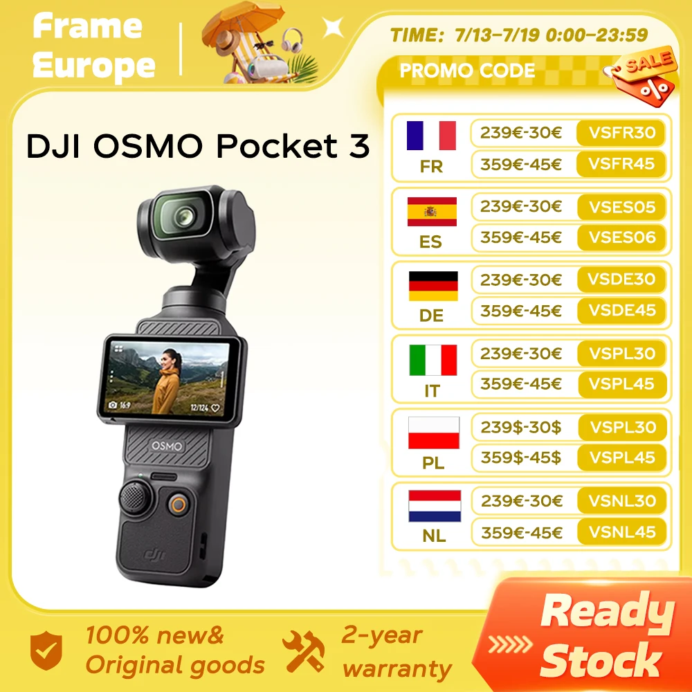 DJI OSMO Pocket 3, capteur puissant de 1 pouce, 4K/120fps, écran tactile rotatif de 2 pouces, marque originale, neuf, s…