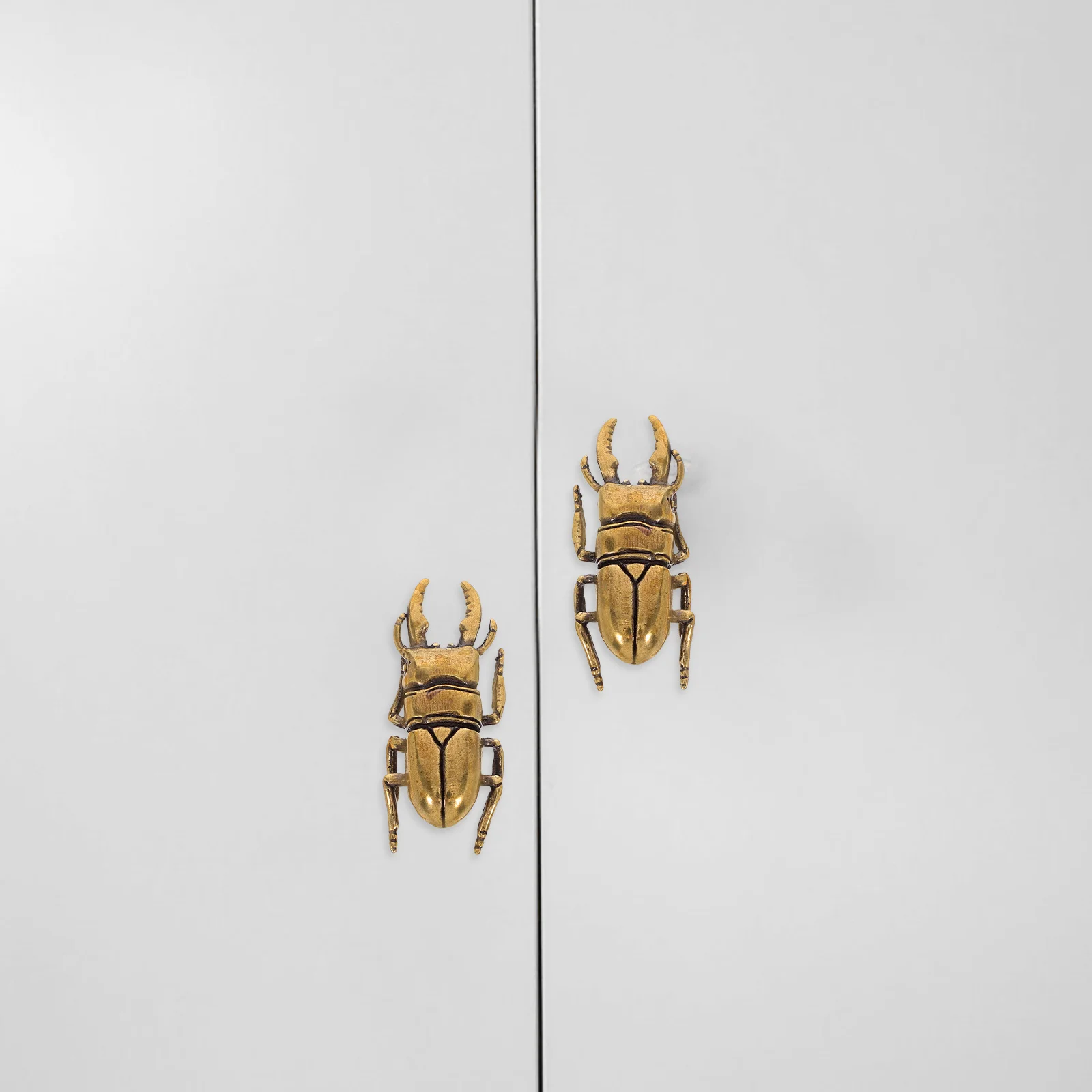 

Brass Beetle Drawer Pull Handles Decorative Insect Cabinet Knobs Screws Dresser Closet Kitchen Furniture Hardware