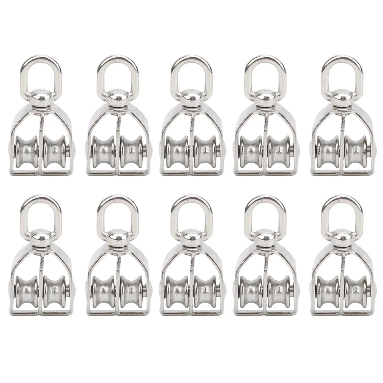 Heavy Duty M15 Stainless Steel Pulley Set for Lifting - 10pcs