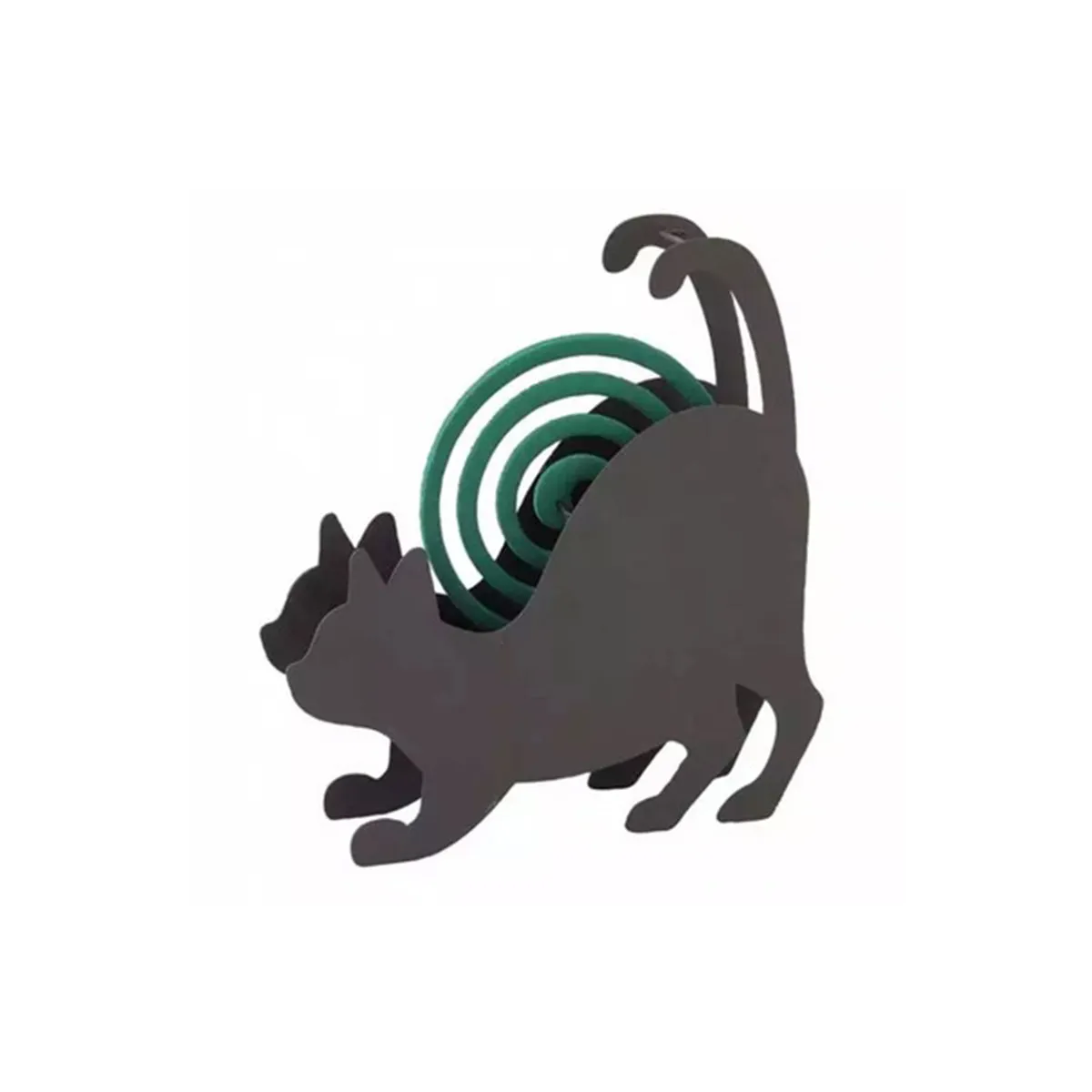 Cat Shape Iron Stand Holder for Incense Cones Aromatherapy Decor Home Living Room Bedroom Bathroom Outdoor Gift