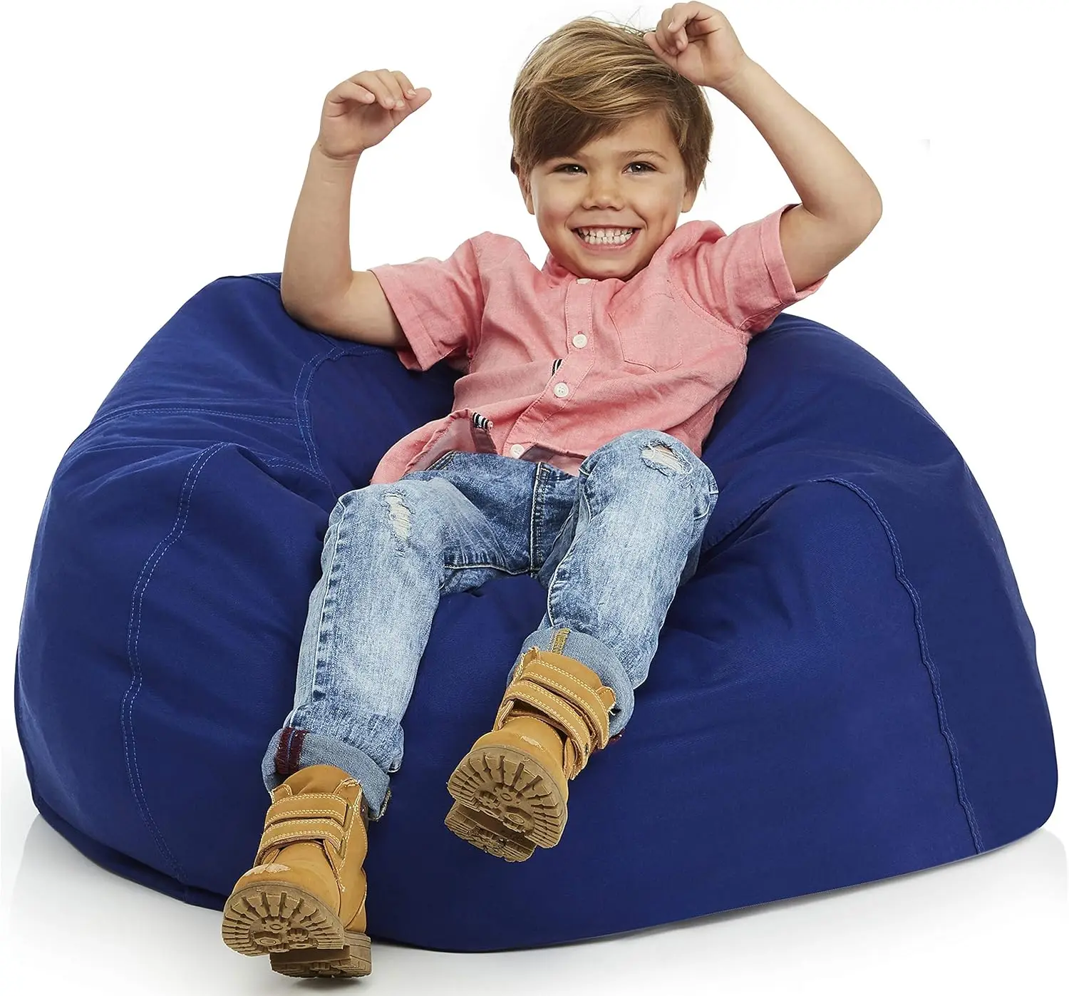 

Extra Large 38in Cotton Canvas Bean Bag Cover Double Stitched Durable Zipper Soft Fill