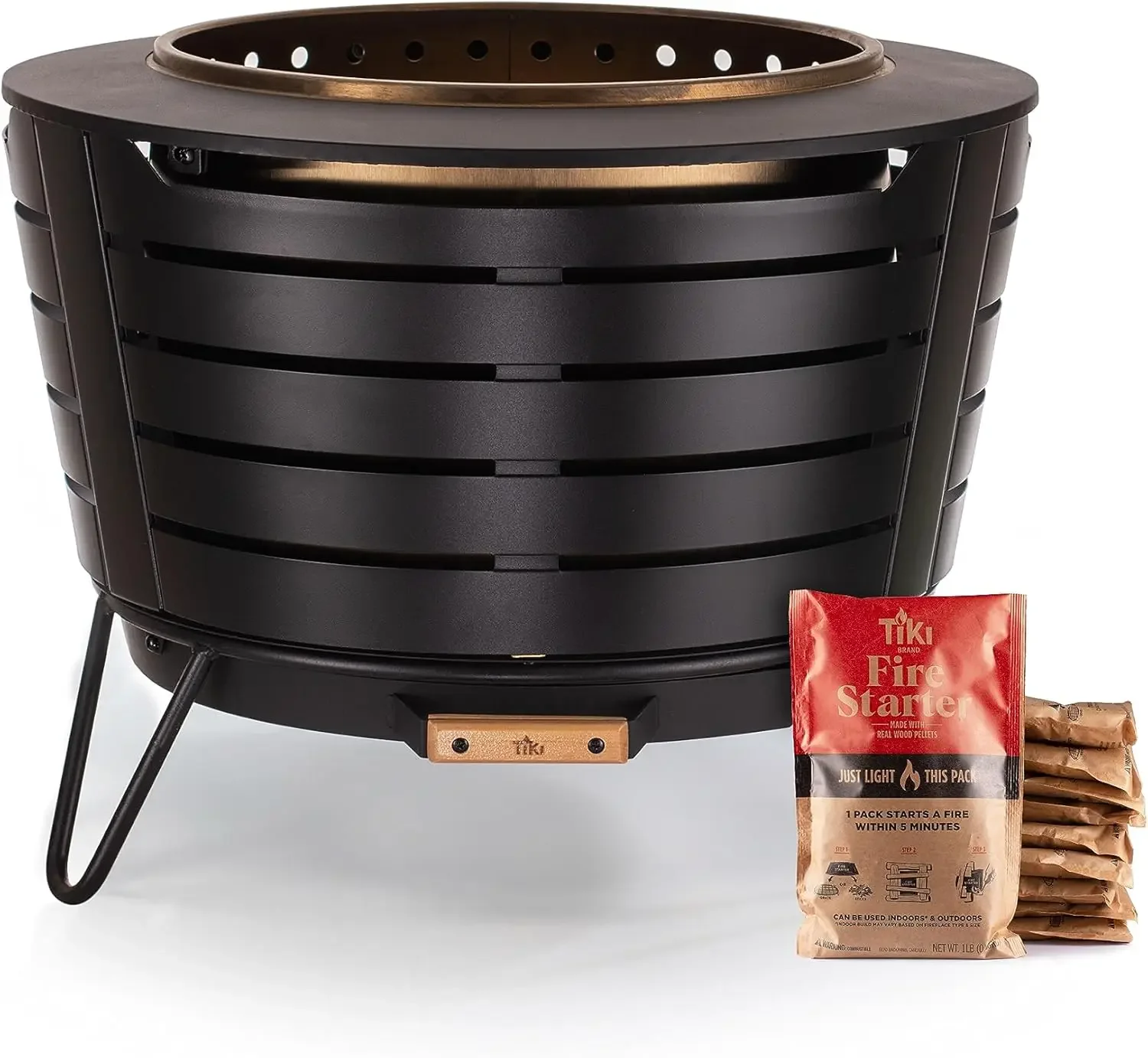 Patio Fire Pit with 10-Pack Fire Starters Bundle - Enhance Your Outdoor Experience