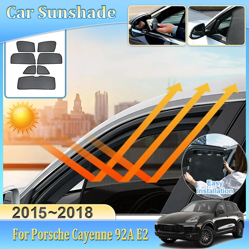 

Для Porsche Cayenne 92A E2 2015 2016 2017 2018 Магнитный солнцезащитный козырек Автомобильный сетчатый солнцезащитный козырек с защитой от УФ-лучей Солнцезащитный козырек Конфиденциальные блоки Аксессуары