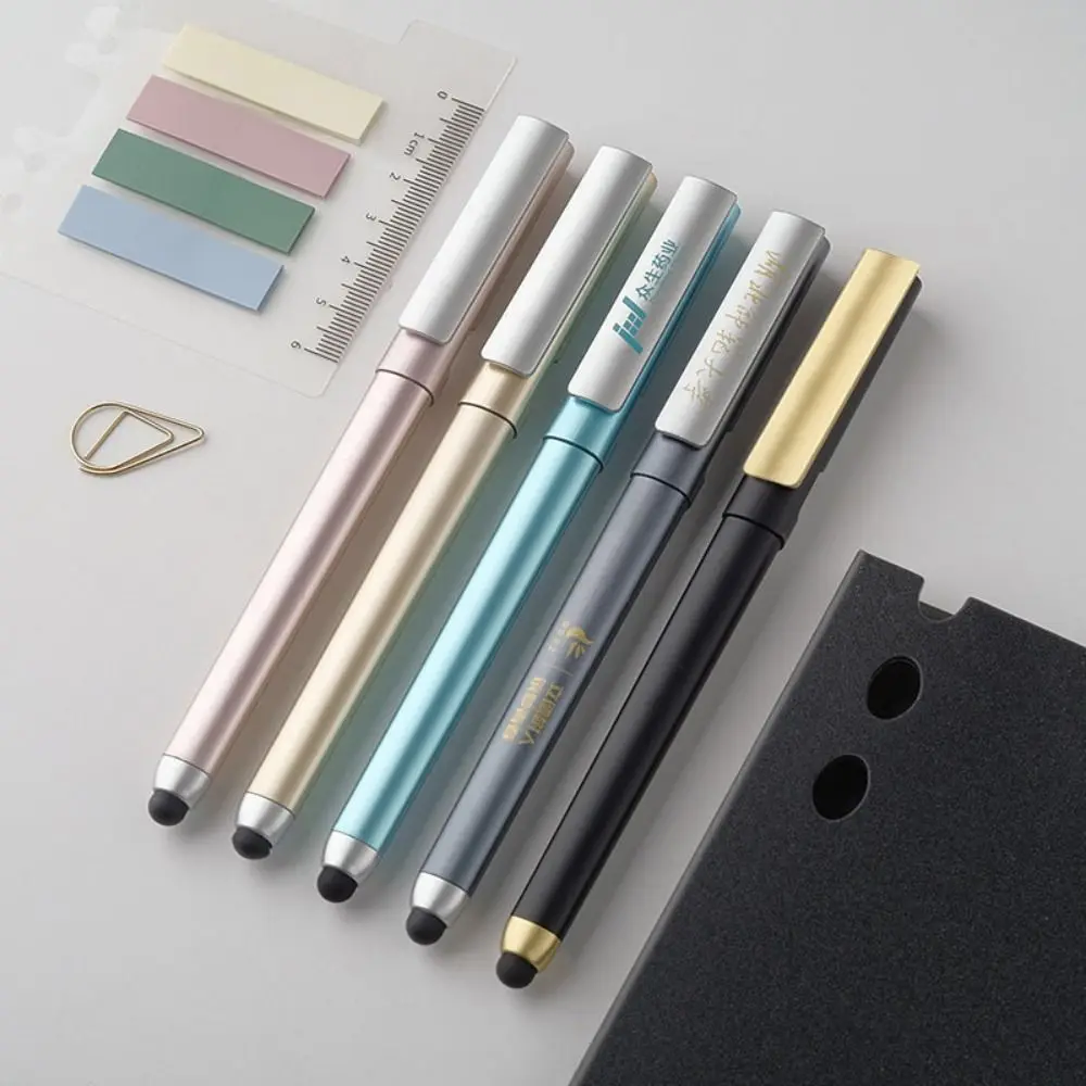 

Phone Holder Metal Signature Pen Spray Paint Frosted Neutral Pen 5 Colors Luxury Ballpoint Pen Office School