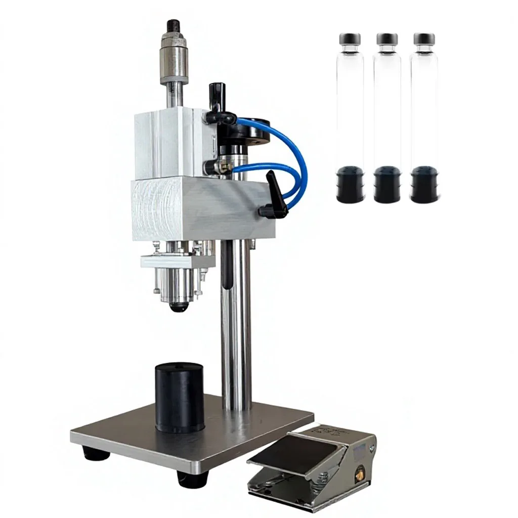 

Air Driven Perfume Bottle Sealing Machine Desktop Pump Cap Crimp Press for Cosmetics