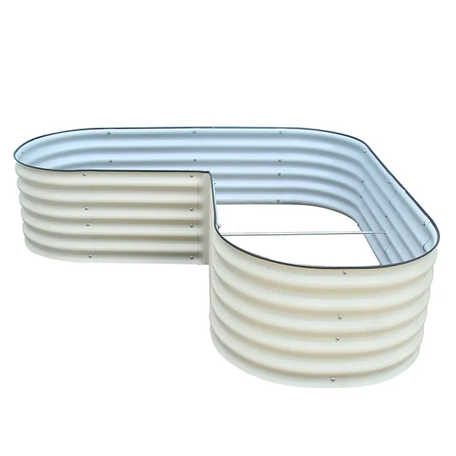 

Цена по прейскуранту завода-изготовителя, 17 дюймов, L-образная оцинкованная металлическая садовая кровать, уличные домашние цветочные овощные горшки, приподнятые садовые горшки