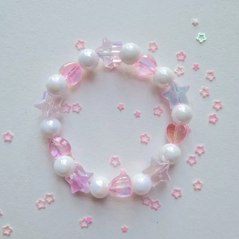 Kawaii cute pastel pink bracelet for small wrists