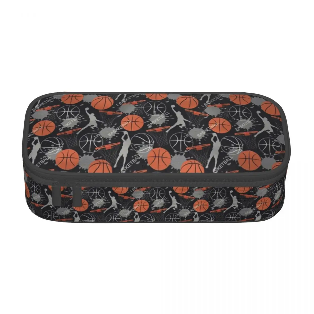 Custom Basketball Kawaii Pencil Cases Boys Gilrs Large Capacity Dots Round Physical culture Pencil Pouch Students Stationery