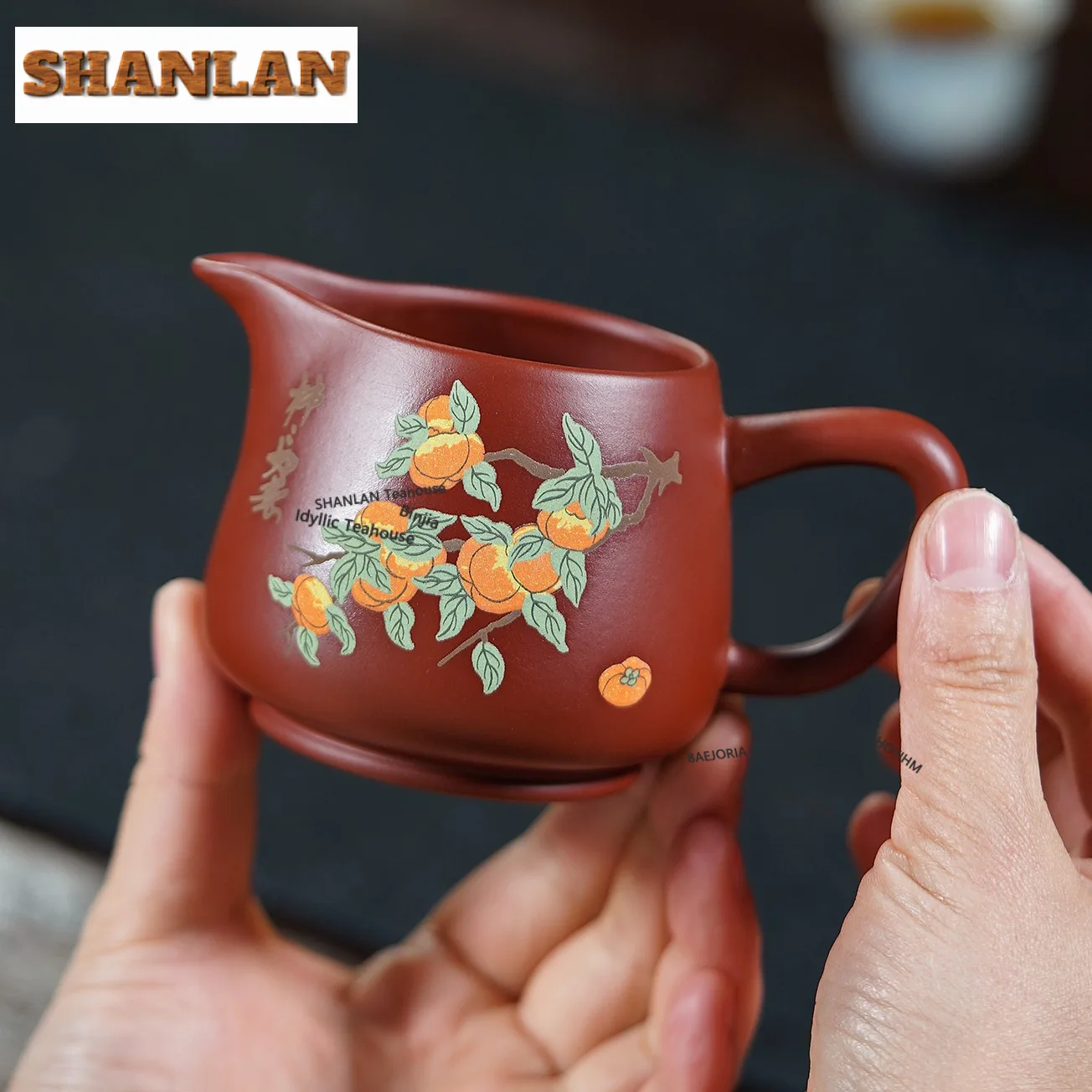 210ml Yixing Zisha Persimmon Tea Pitcher Divide Tea Tea-separating Cha Hai Dispenser Justice Cup Puer Fair Mug Teaset Supplies
