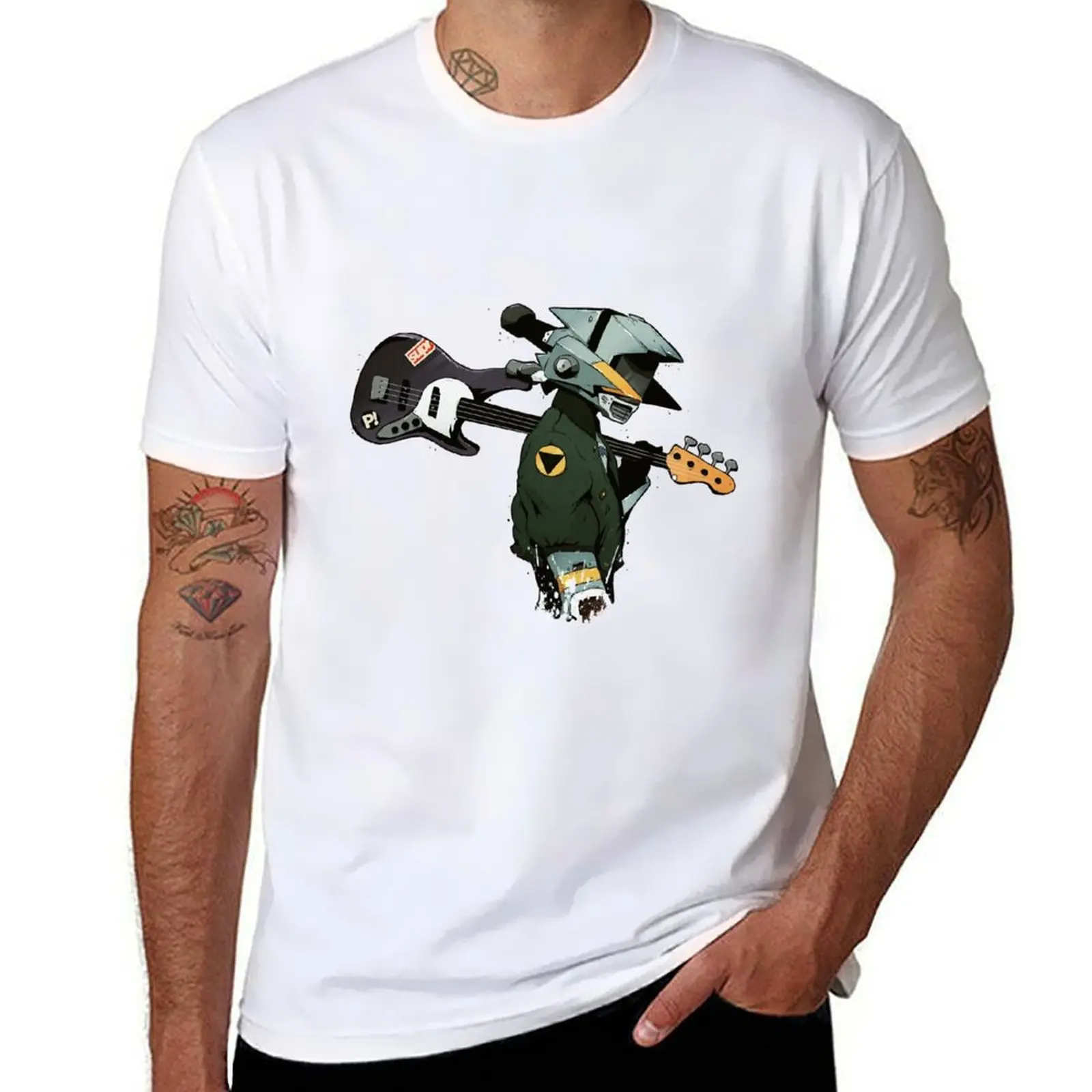 

FLCL Guitar T-Shirt cotton t shirt pack man t shirts graphic t shirt men 100% cotton luxury brand T-Shirt