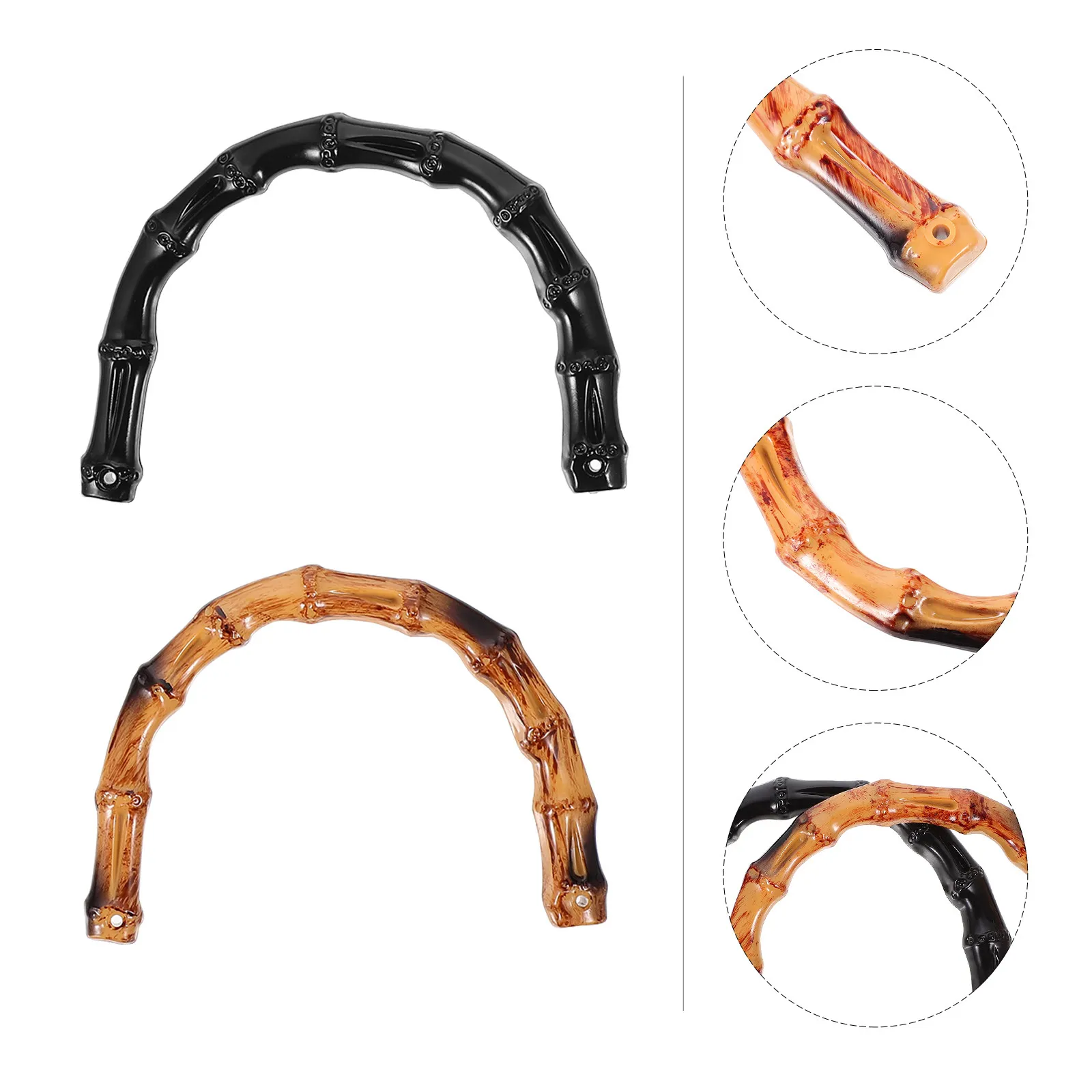 

4 шт. бамбуковые ручки для сумок, пластиковые, имитация бамбука, для самостоятельной замены, аксессуары для сумок, кольца-ручки для кошельков