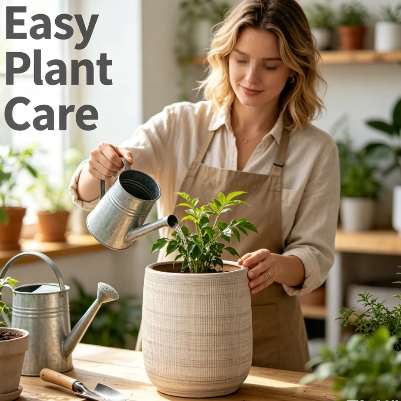 Textured Ceramic Planter With Matte Finish And Wide Mouth For Indoor And Balcony Plant Display