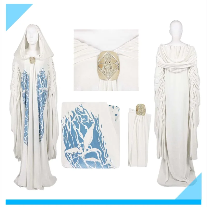 

Fantasia Padme Cosplay Amidala Hooded Cloak Costume Adult Women Space Battle Cape Robe Outfits Halloween Carnival Party Suit