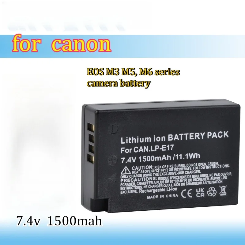 7.4v 1500mAh LP-E17 Camera Battery  Suitable for Canon EOS M3 M5 M6 Series Camera Battery+LED Dual Charge Digital Battery
