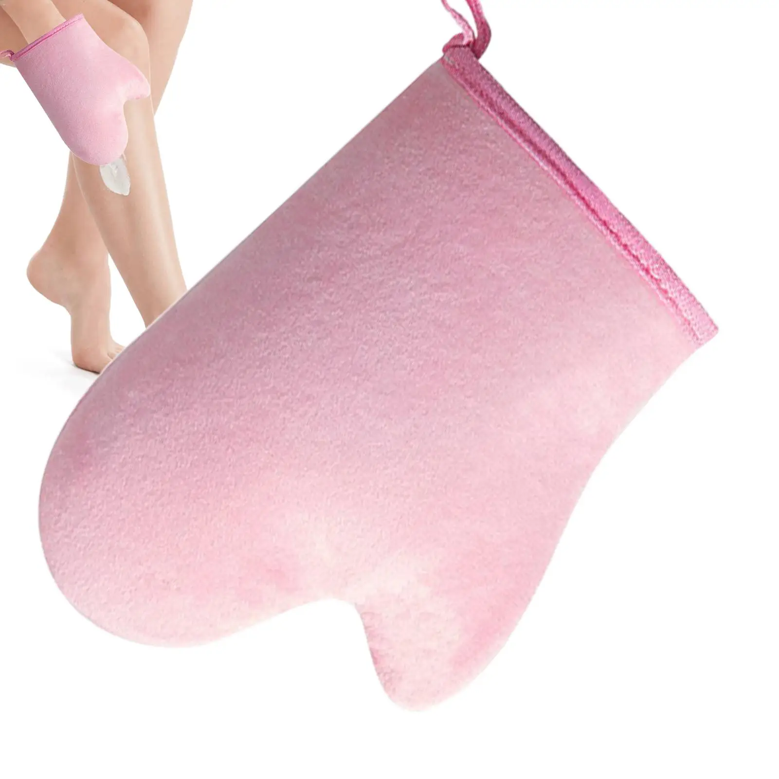 Self-Tanning Glove Tanning Body Lotion Mitt Reusable Machine Washable Applicator with Thumb Soft Tool Double-Sided Applicator