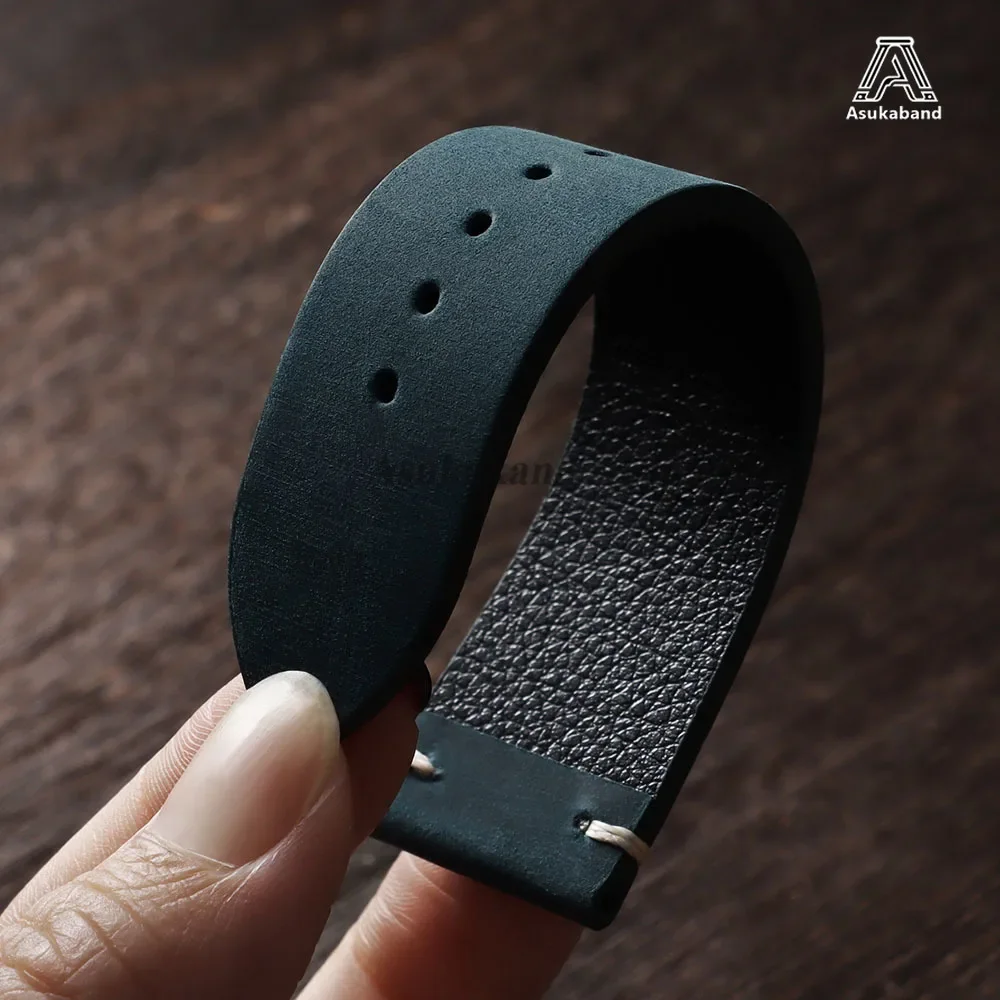 18/19/20/21/22/24mm Vintage Öl-Wachs-Leder-Uhrenarmband für Omega für Seiko Handgenähtes Rindsleder-Armband Smartwatch-Armband – Detail 5