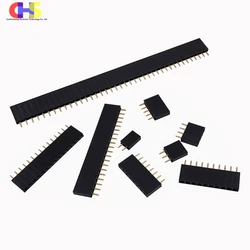 10PCS Single Row Pin Female Header Socket Pitch 2.54mm 1*2p 3p 4p 5p 6p 7p 8p 9p 10p 12p 14p 16p 18p 20p 22p 40p Pin Connector