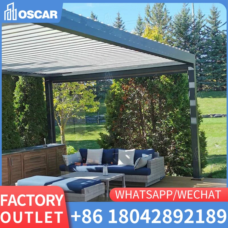 

3x3 3x4 3x5 3x6 4x3 4x4 4x6 6x3 6x4 m Electric Sunshade Roof Automation Gazebo Outdoor Waterproof Louvered Pergola