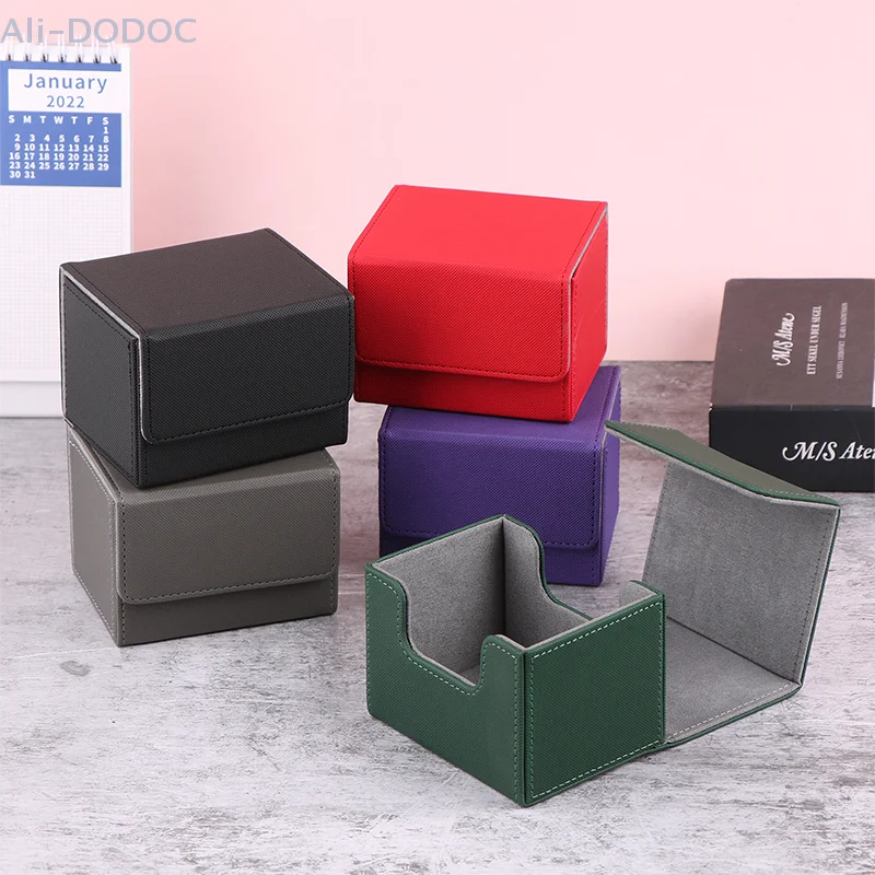 PU Game Card Deck Storage Box Portable Card Carrying Organiser Case Trading Card Deck Holder Storage Box Game Card Box