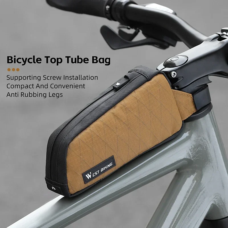 WEST BIKING Bicycle Top Tube Bag Portable Cycling Front Storage Bag Lightweight And Wear-Resistant MTB Road Bike Accessories